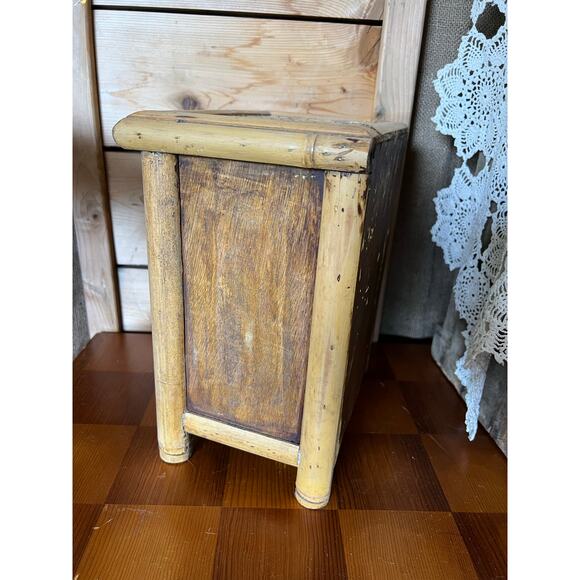 Vintage mid century bamboo or rattan 2 drawer mini chest - Picture 3 of 7
